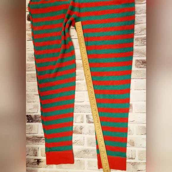 Target Red Green Striped Thermal One Piece Christmas Unisex Pajamas Size L (E10) - Picture 4 of 8